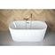 Frei stehende Badewanne zur Wand Vica 170/80 + Überlaufgarnitur Click-Clack mit rechteckigem Überlauf Slim Chrom,7