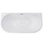 Frei stehende Badewanne zur Wand Vica 170/80 + Überlaufgarnitur Click-Clack mit rechteckigem Überlauf Slim Chrom