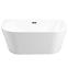 Frei stehende Badewanne zur Wand Vica 170/80 + Überlaufgarnitur Click-Clack mit rechteckigem Überlauf Slim Chrom,3