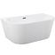 Frei stehende Badewanne zur Wand Vica 170/80 + Überlaufgarnitur Click-Clack mit rechteckigem Überlauf Slim Chrom,4