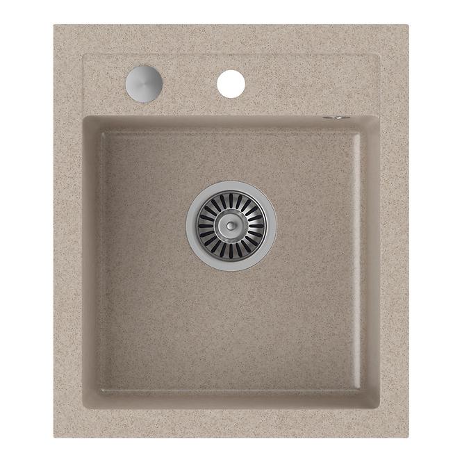 Spüle Johnny 90 Steingran beige 39x50x20 + Siphon