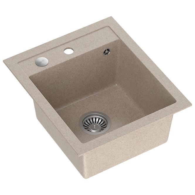 Spüle Johnny 90 Steingran beige 39x50x20 + Siphon