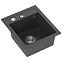 Spüle Johnny 100 Steingran schwarz 43x50x20 + Siphon,2