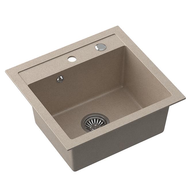 Spüle Johnny 110 Steingran beige 50x47x18,5 + Siphon