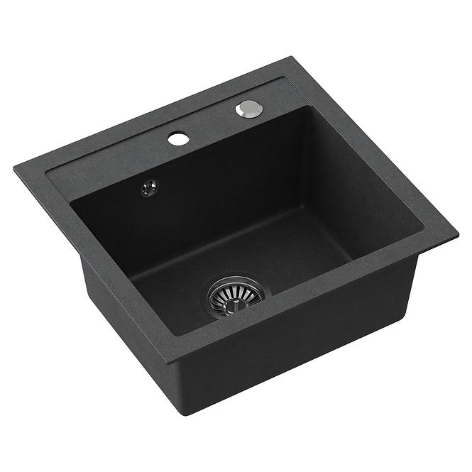 Spüle Johnny 110 Steingran schwarz 50x47x18,5 + Siphon