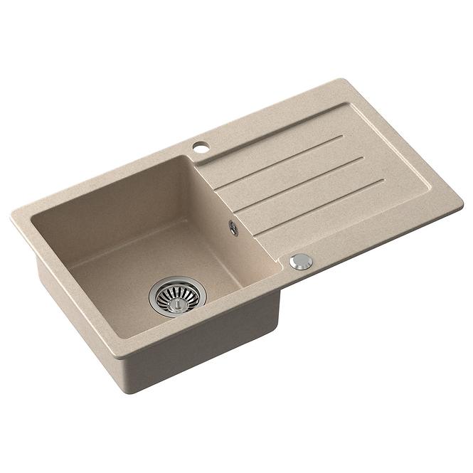 Spüle Johnny 111 Steingran beige 77x44x18,5 + Siphon