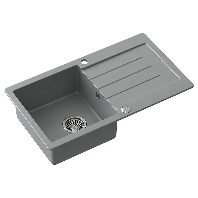 Spüle Johnny 111 Steingran grau 77x44x18,5 + Siphon