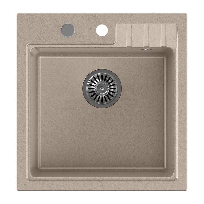Spüle Peter 110 Steingran beige 50x52x20 + Siphon