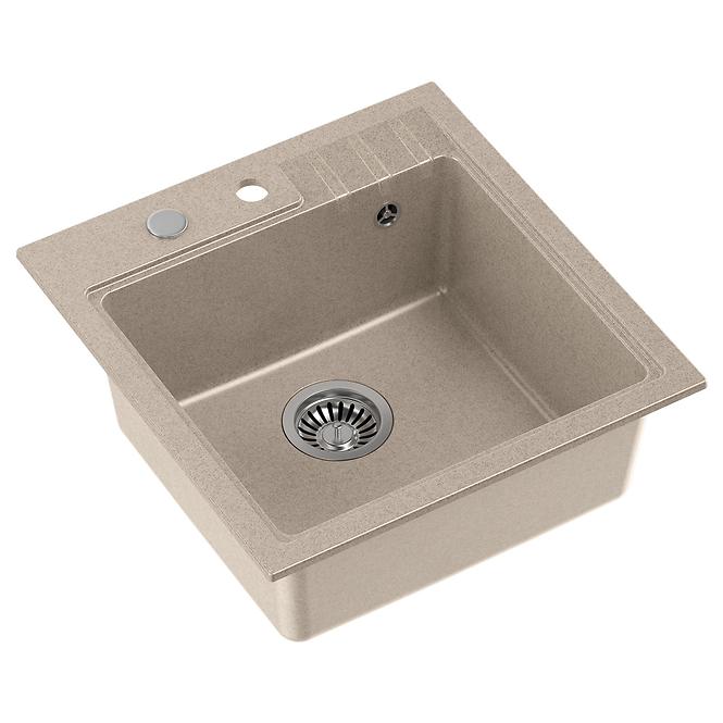 Spüle Peter 110 Steingran beige 50x52x20 + Siphon