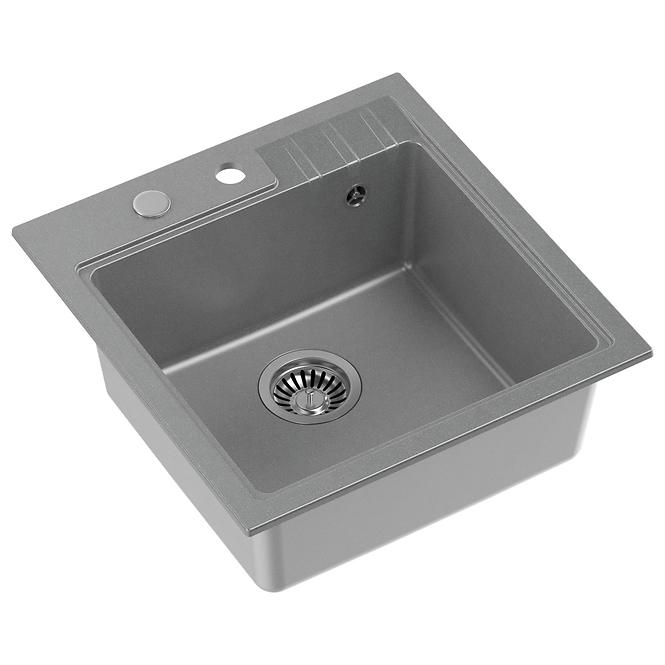 Spüle Peter 110 Steingran grau 50x52x20 + Siphon