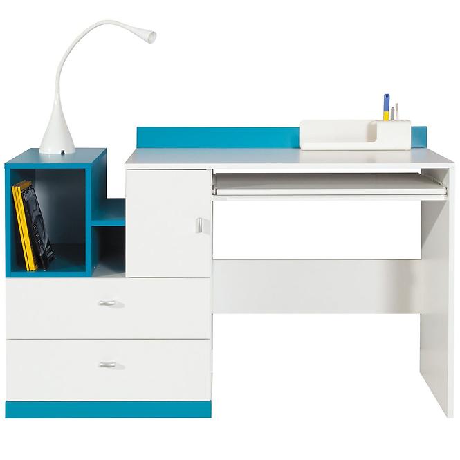 Schreibtisch Mobi 130cm Weiß/Türkis
