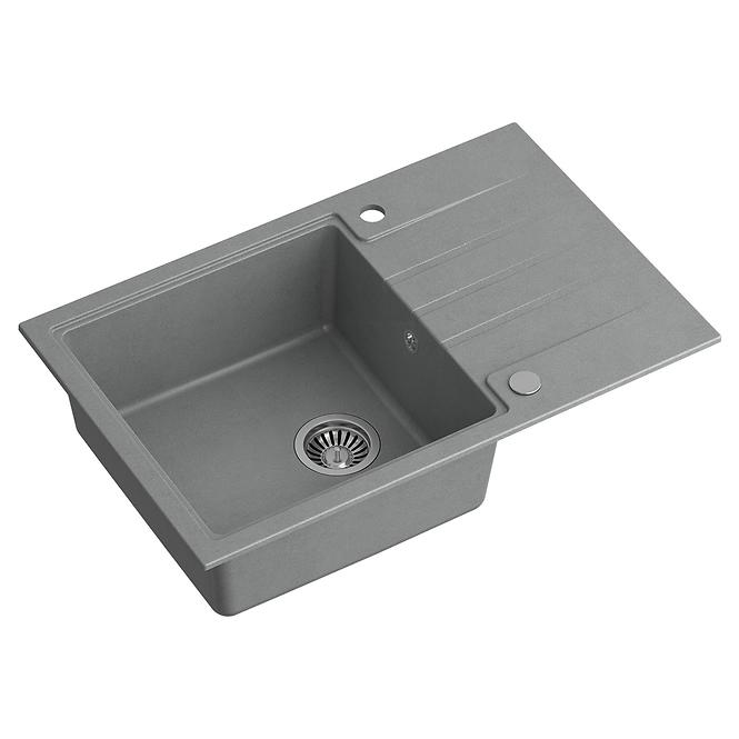 Spüle Peter 111 Steingran grau 78x50x20 + Siphon