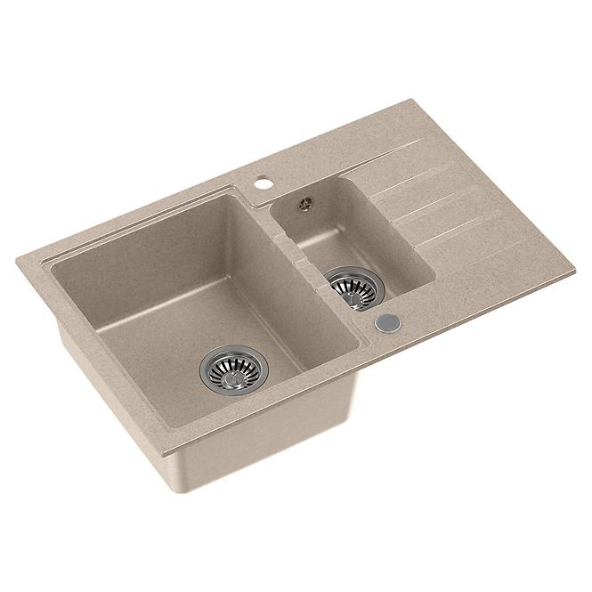 Spüle Peter 156 Steingran beige 78x50x20 + Siphon