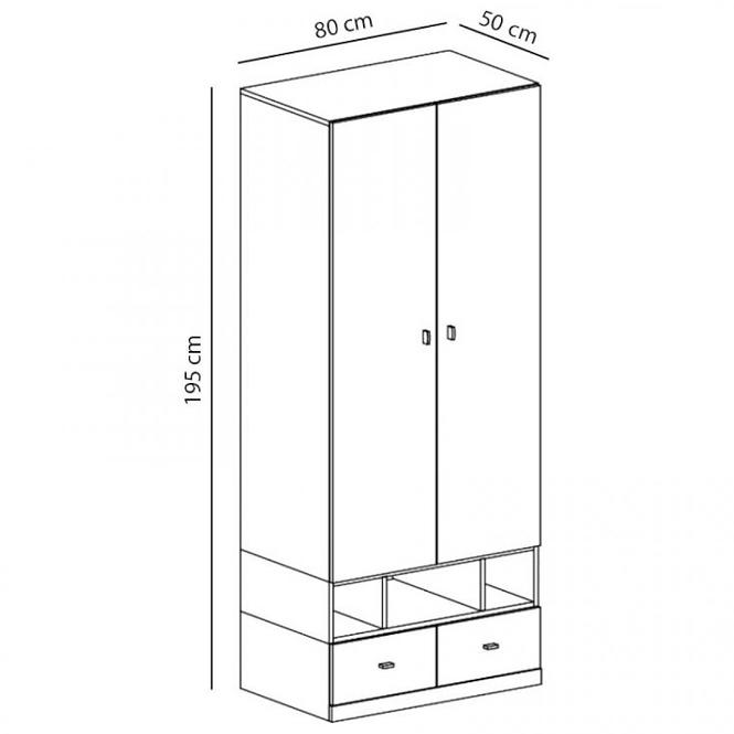 Schrank Mobi 80cm Weiß/Türkis