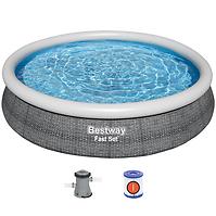Pool  RATAN 3,66x0,76 m mit Filterpumpe 57445