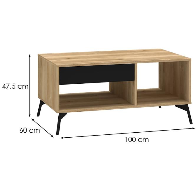 Couchtisch Agis 07 Honey Castello Oak/Black Mat