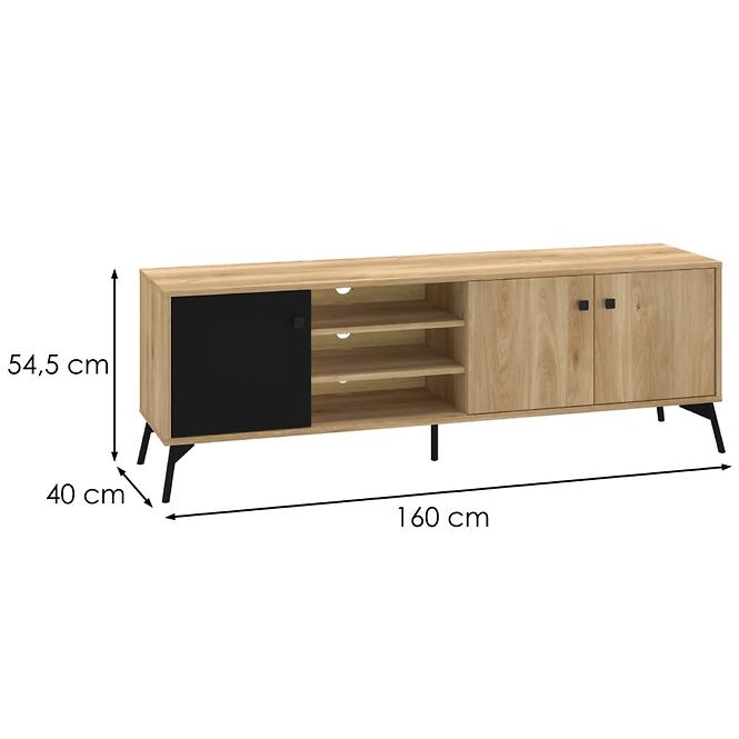 Tv Tisch Agis 06 Honey Castello Oak/Black Mat