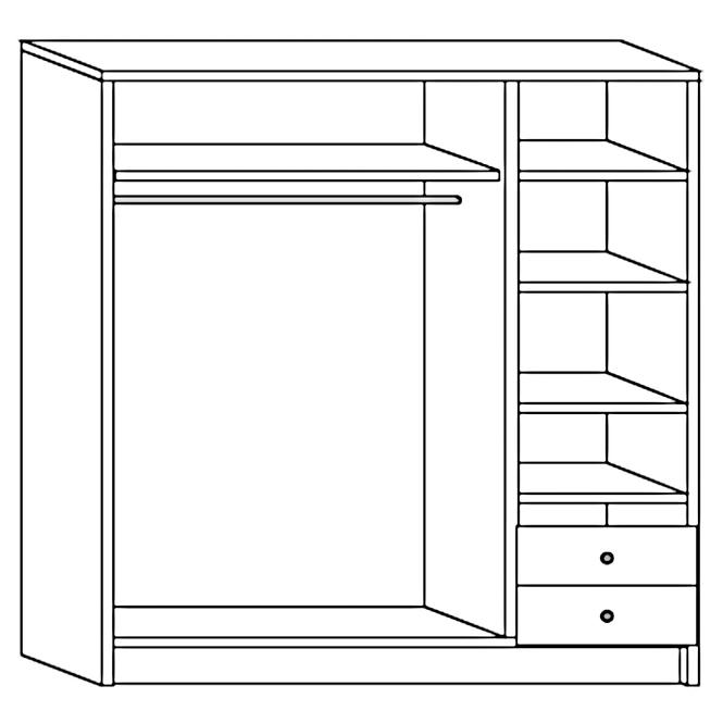 Schrank Metis II 129cm Eiche Sonoma