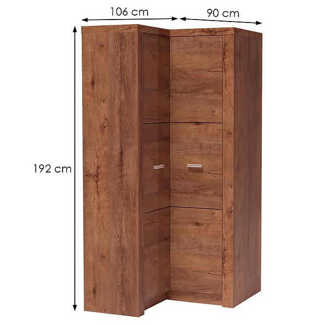 Eckschrank Indianapolis I15 Spiegelreflexion helle Esche