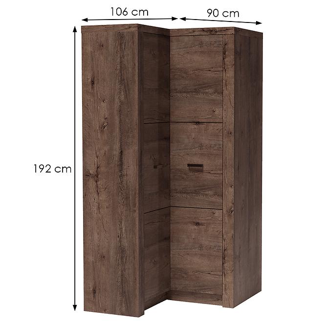 Eckschrank Indianapolis I15 Spiegelreflexion dunkle Esche
