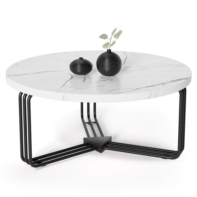 Couchtisch Antica weiß Marmor/schwarz