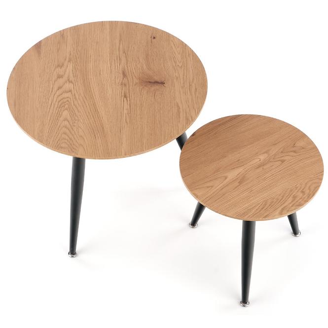 Couchtisch Mentona 2 eiche gold/schwarz set-2