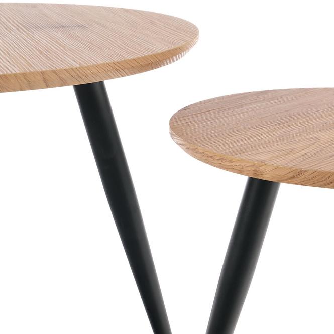 Couchtisch Mentona 2 eiche gold/schwarz set-2