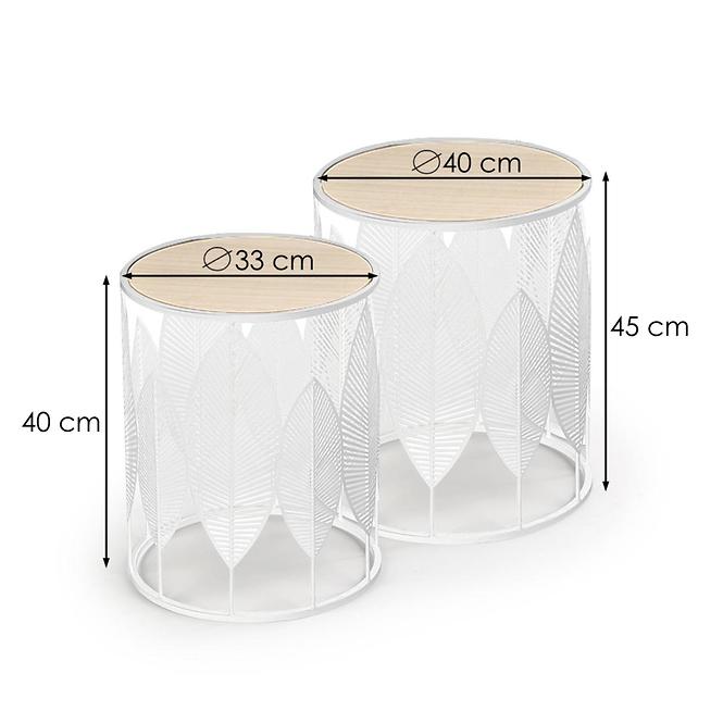 Couchtisch Folla natürliche/weiß set-2