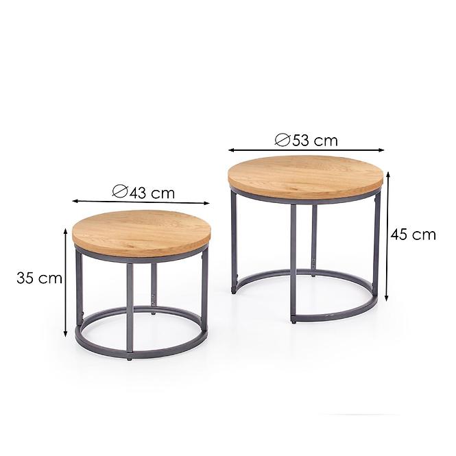 Couchtisch Oreo eiche gold/schwarz set-2