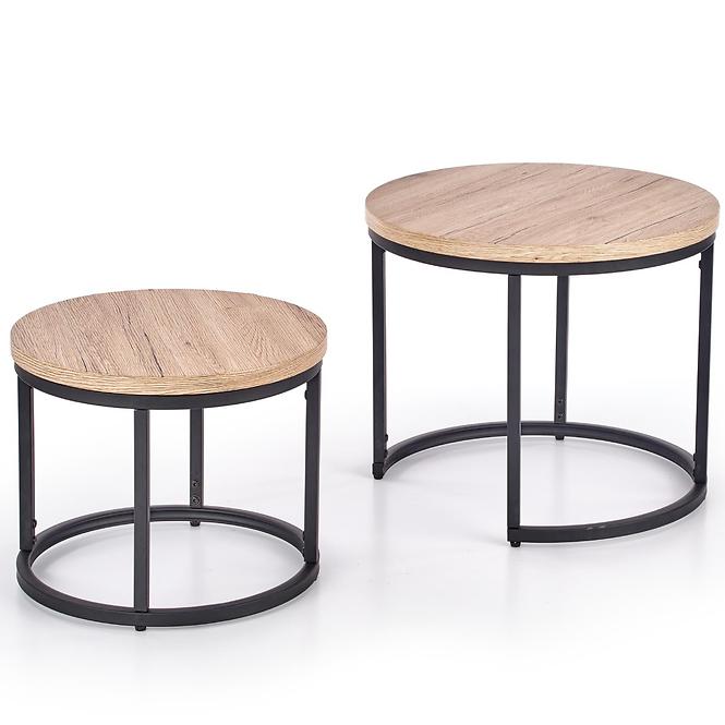 Couchtisch Oreo eiche San Remo/schwarz set-2,2