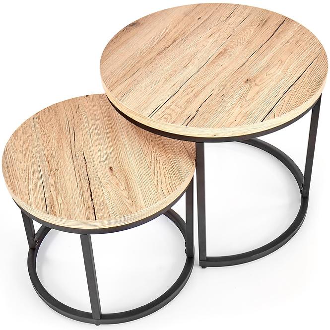 Couchtisch Oreo eiche San Remo/schwarz set-2,3