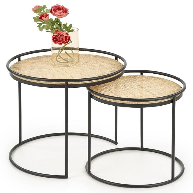 Couchtisch Manado rattan natürliche/schwarz set-2