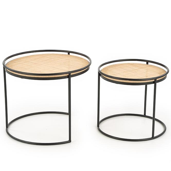 Couchtisch Manado rattan natürliche/schwarz set-2