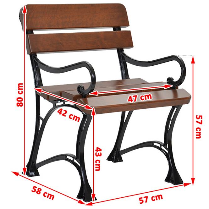 Stuhl aus Holz Royal mit Armlehnen Nuss