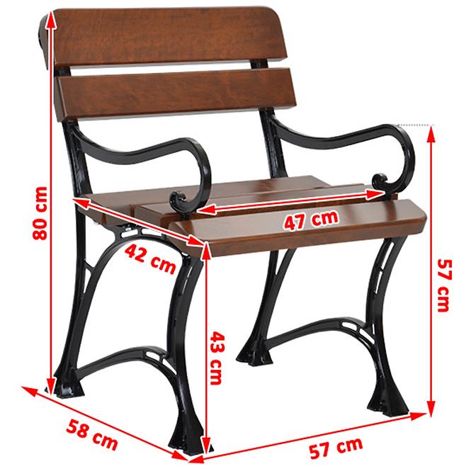 Stuhl aus Holz Royal mit Armlehnen Kirsche,2