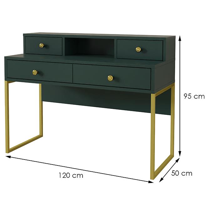 Schreibtisch 03 4S grünes/goldenes Metall