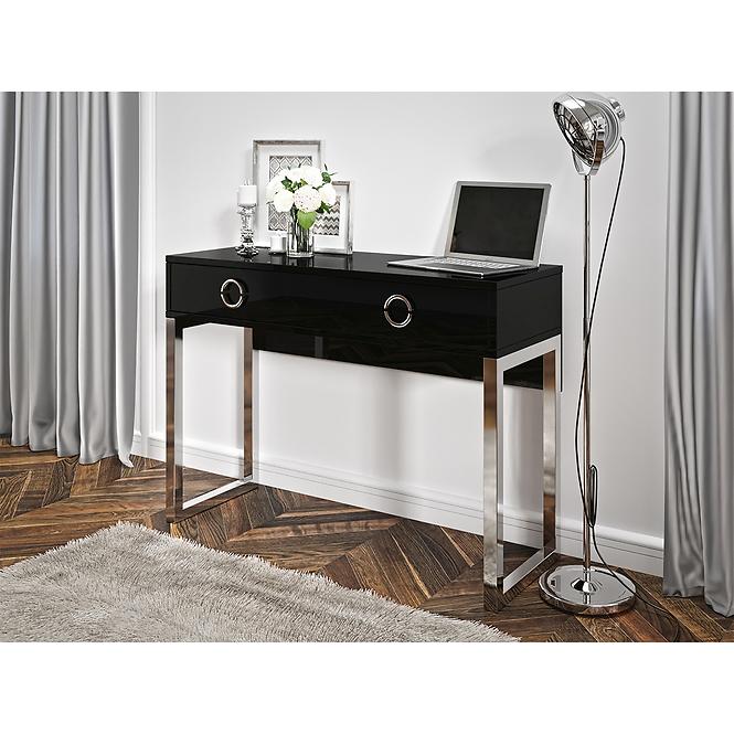 Schreibtisch 2S Milla 03 schwarz glänzend