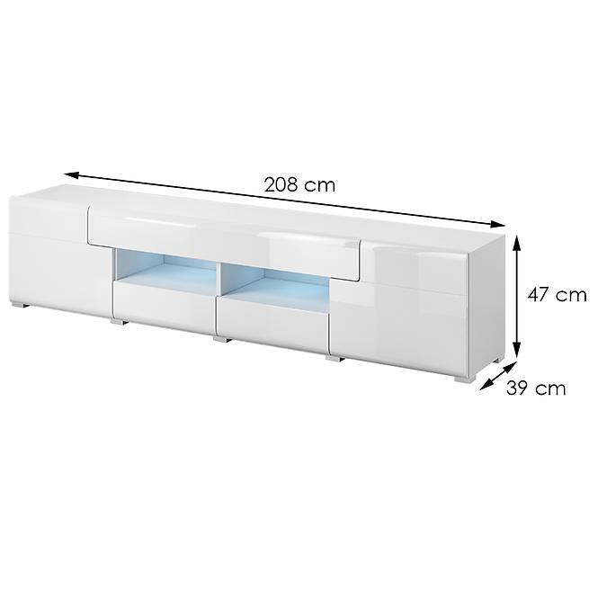 Kommode Toledo RTV 40 2D4S Weiß laminat/Weiß Glanz,3