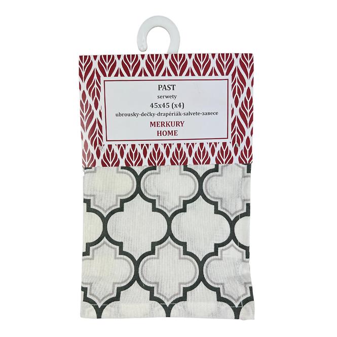 Serviette MODERN dunkelgrau mit Muster 45x45 Set 4 Stk