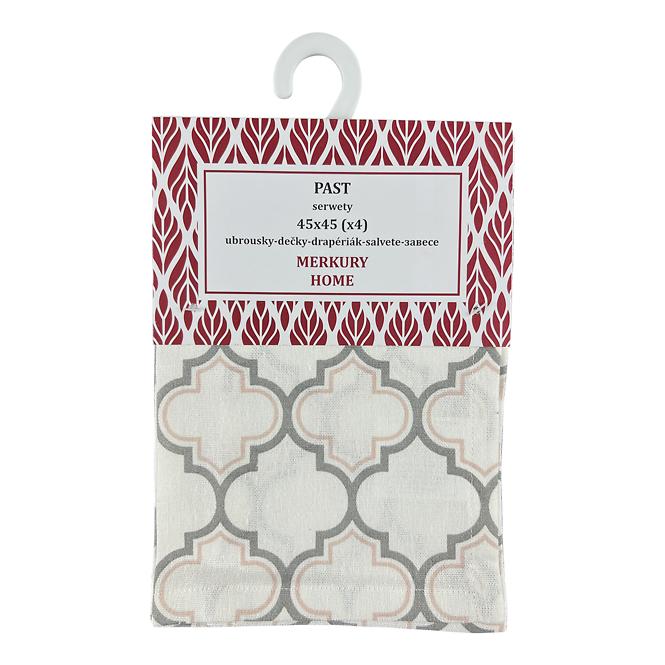 Serviette MODERN hellgrau mit Muster 45x45 Set 4 Stk