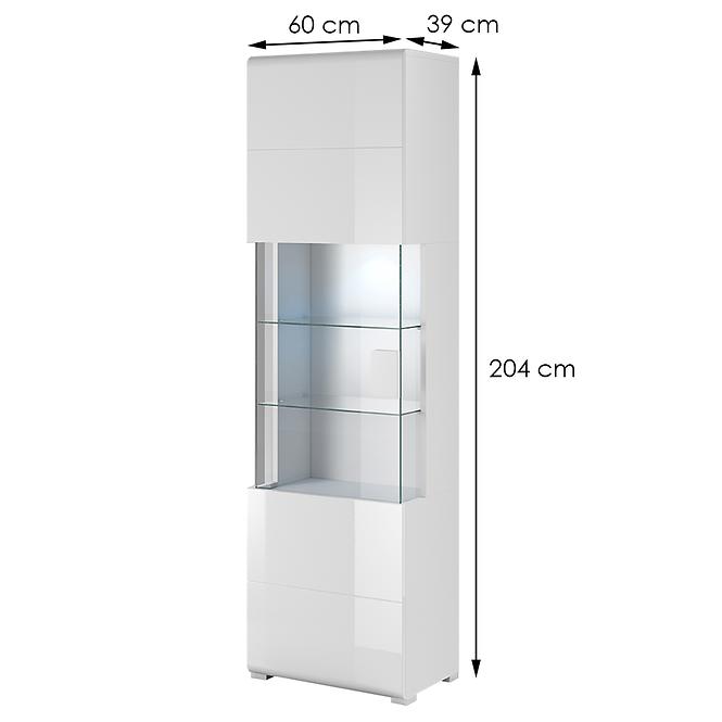 Vitrine Toledo 05 L weiß laminieren/weiß Glanz,3