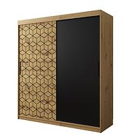 Schrank Heksagon 180 Eiche artisan/Eiche artisan/schwarz
