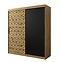 Schrank Heksagon 180 Eiche artisan/Eiche artisan/schwarz