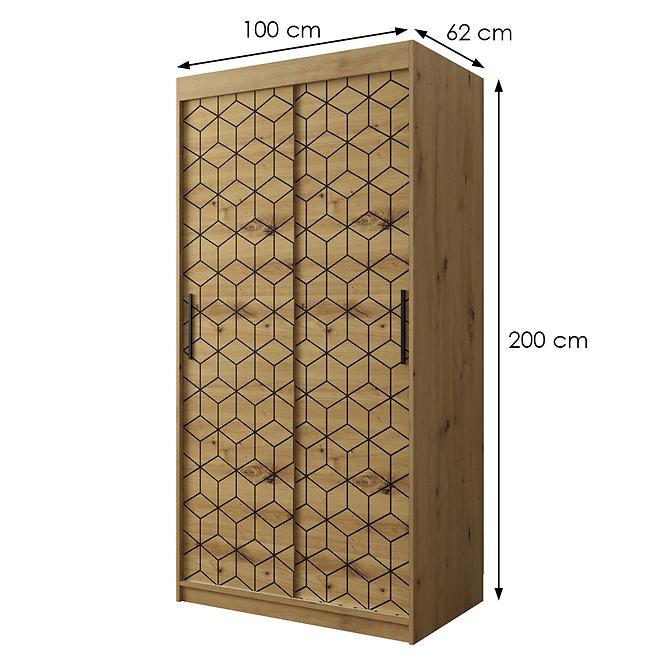 Schrank Heksagon 1 100 Eiche artisan/Eiche artisan