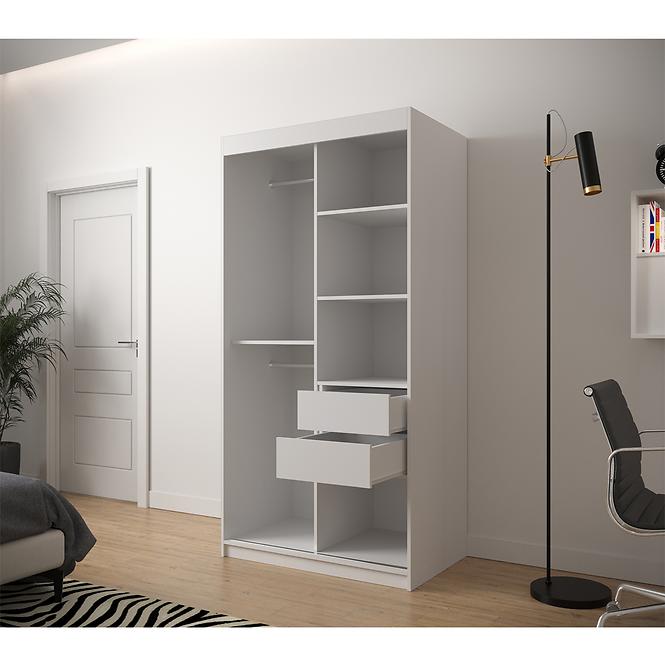 Schrank Heksagon 1 100 weiß/Eiche artisan,5