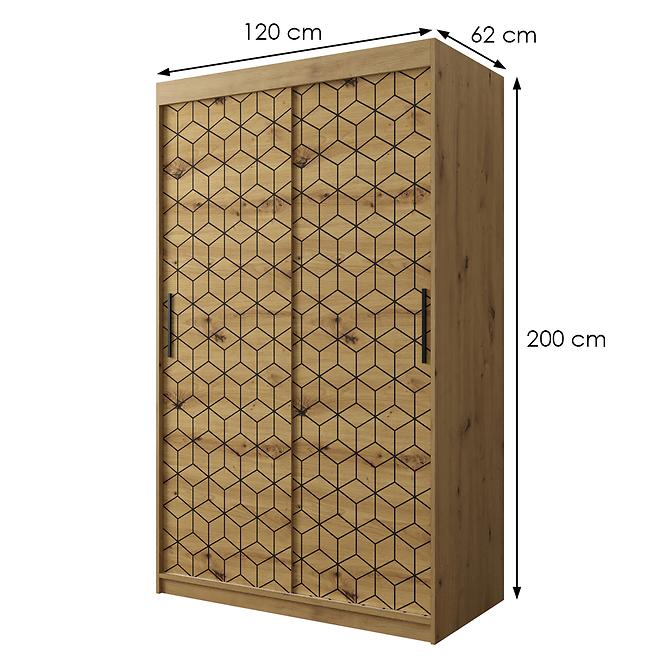 Schrank Heksagon 1 120 Eiche artisan/Eiche artisan,2
