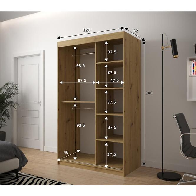 Schrank Heksagon 1 120 Eiche artisan/Eiche artisan,3