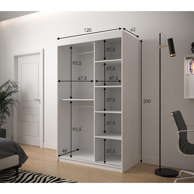 Schrank Heksagon 1 120 weiß/Eiche artisan,3