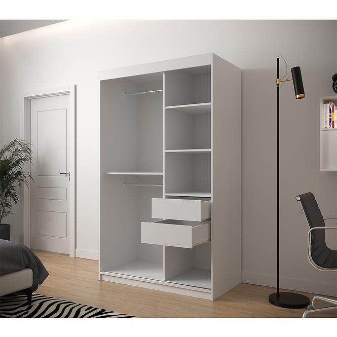 Schrank Heksagon 1 120 weiß/Eiche artisan,5