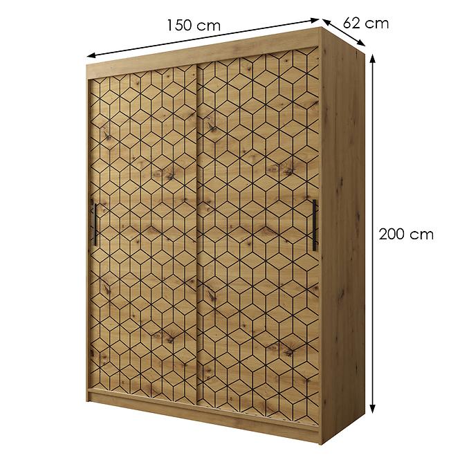 Schrank Heksagon 1 150 Eiche artisan/Eiche artisan
